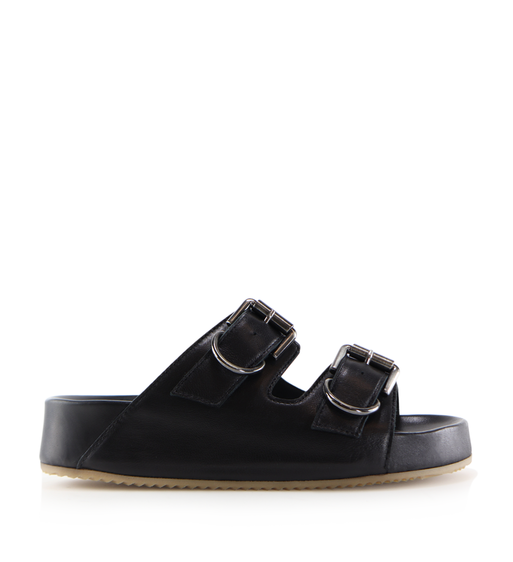 Gaia sandals, black leather