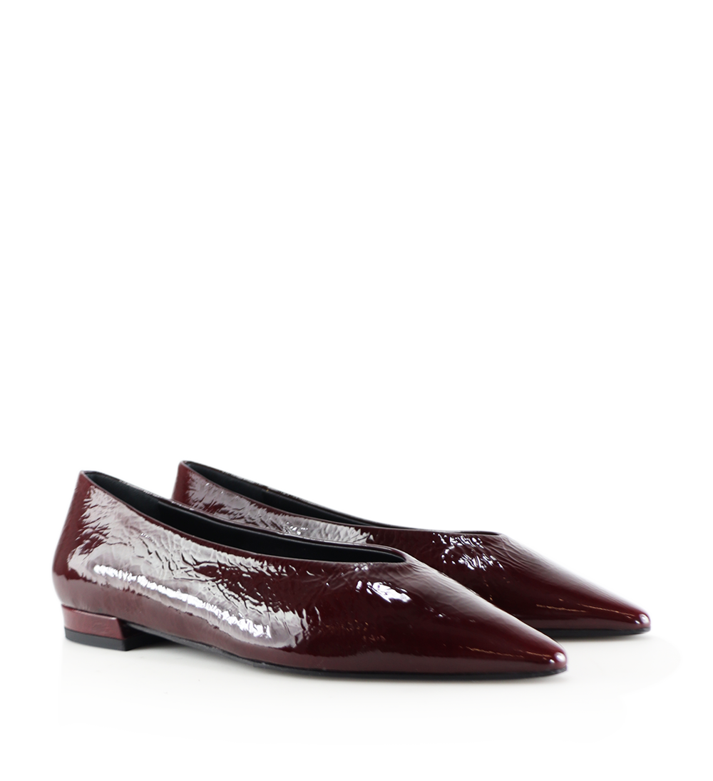 Ginevra ballerina, burgundy patent