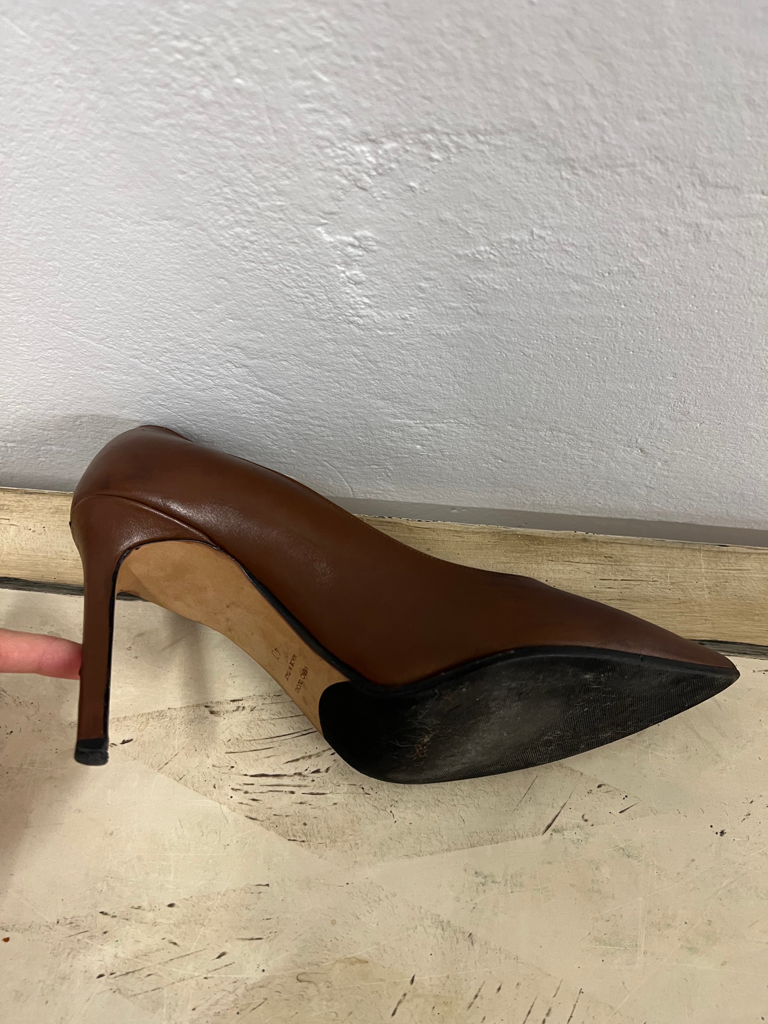 Brown pumps, 90 mm, size 40