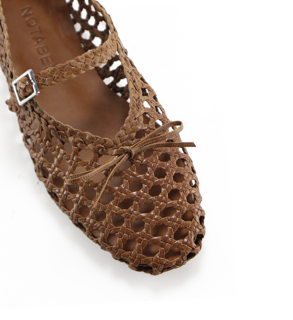 Ischia ballerina, brown leather