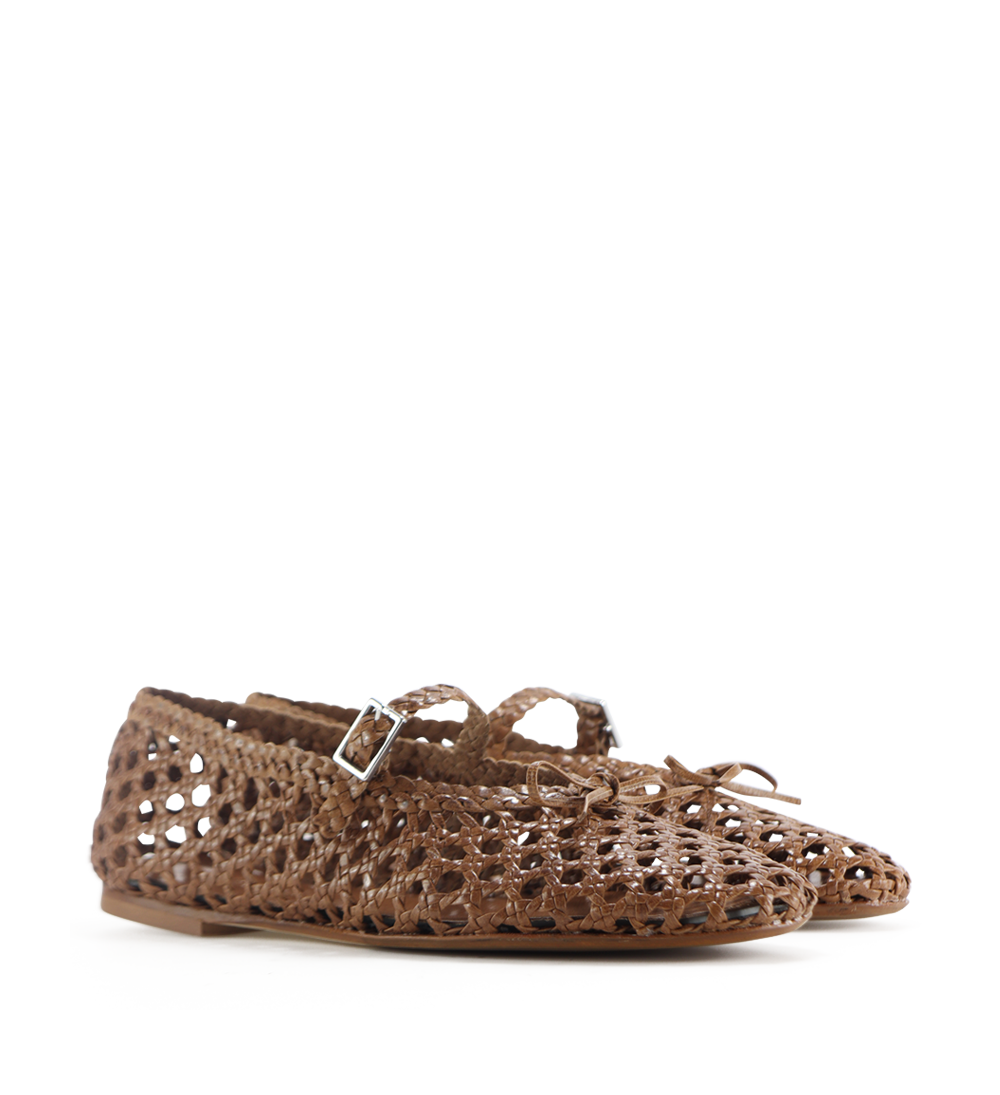 Ischia ballerina, brown leather