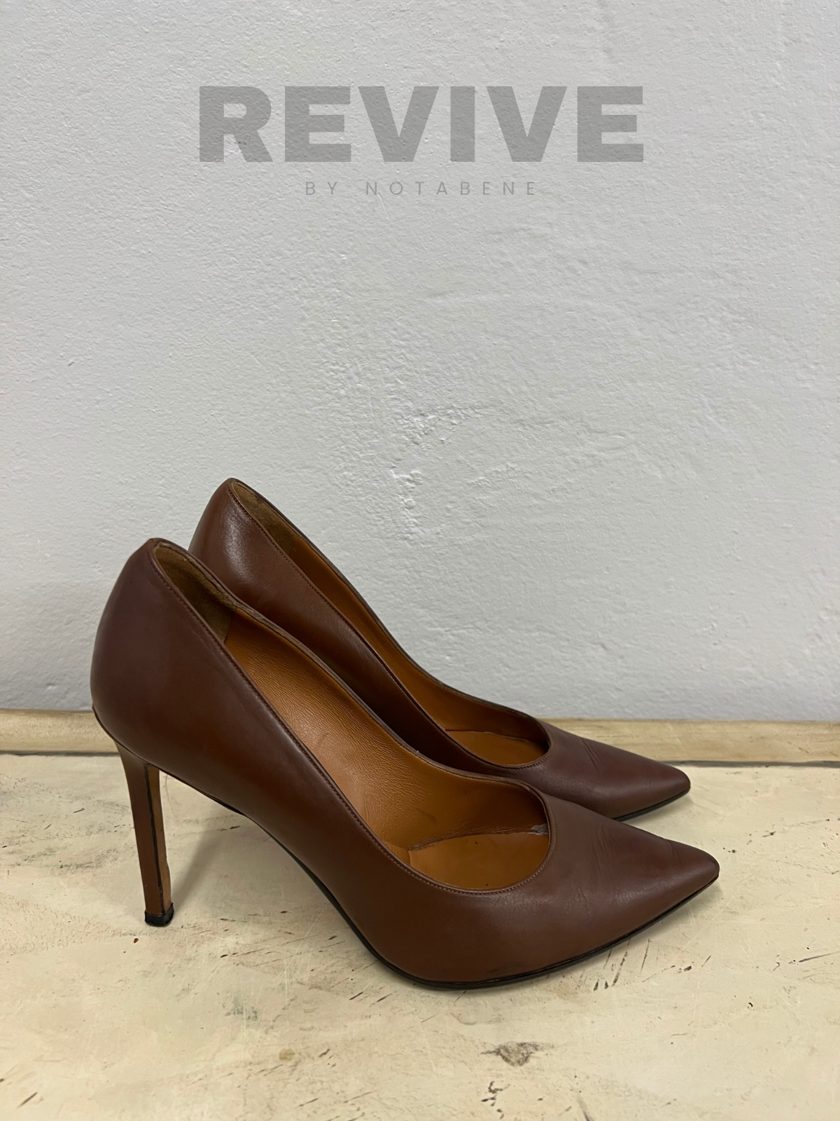 Brown pumps, 90 mm, size 40