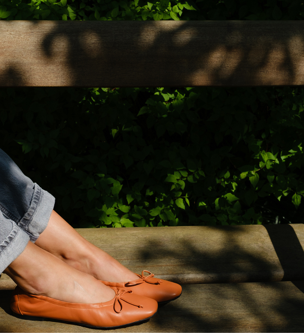 Brigitte ballerinas, brown leather