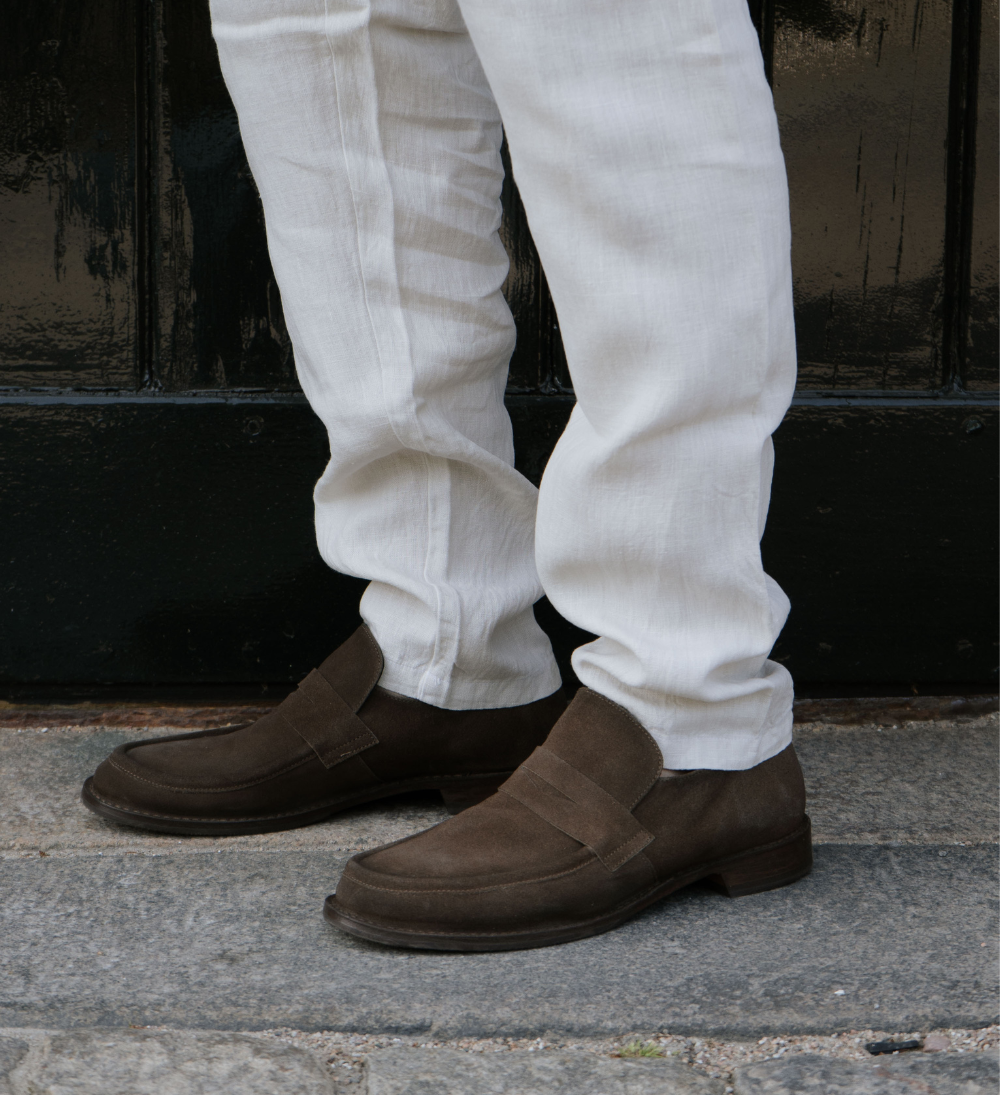 Renzo loafers, dark brown suede