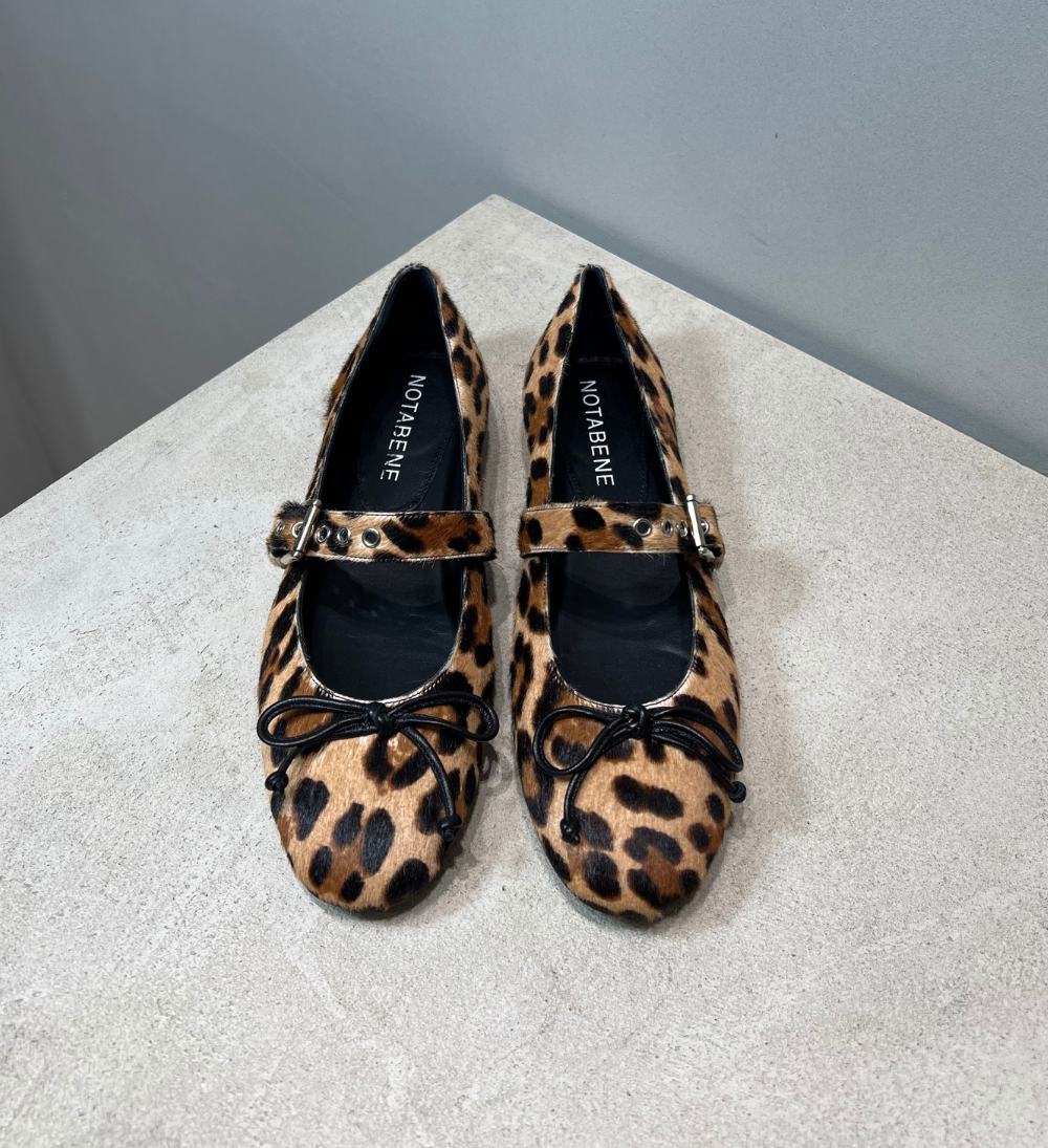 Sample, ballerina, leopard kohår, str. 37