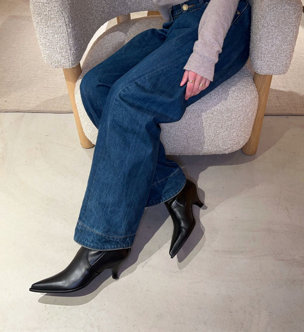 Yaz 50 støvler, sort læder