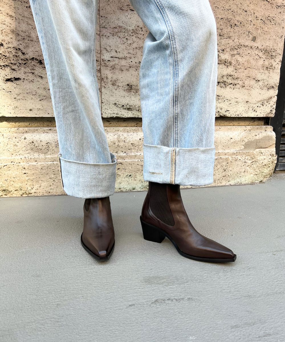 Luna boots, brown leather