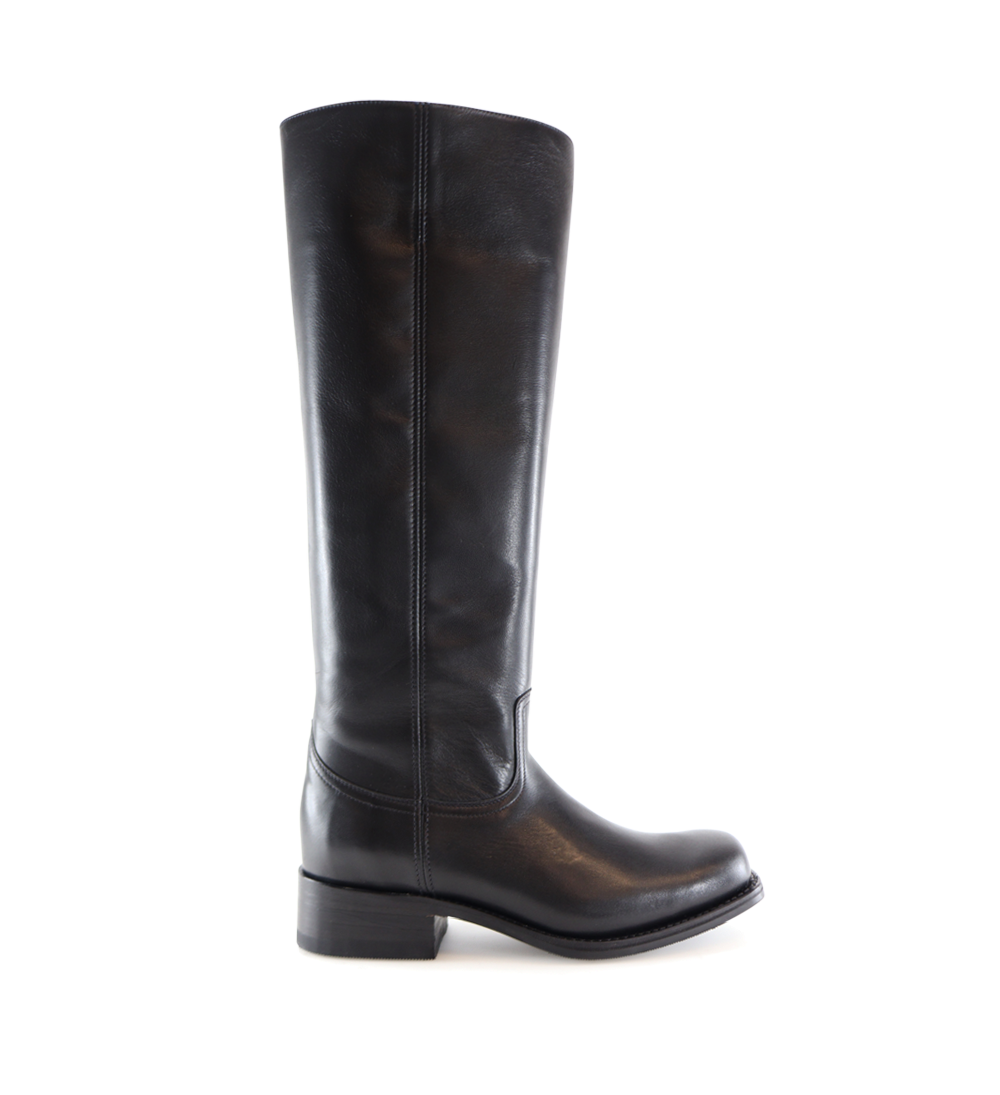 Achilla zip boots, black leather