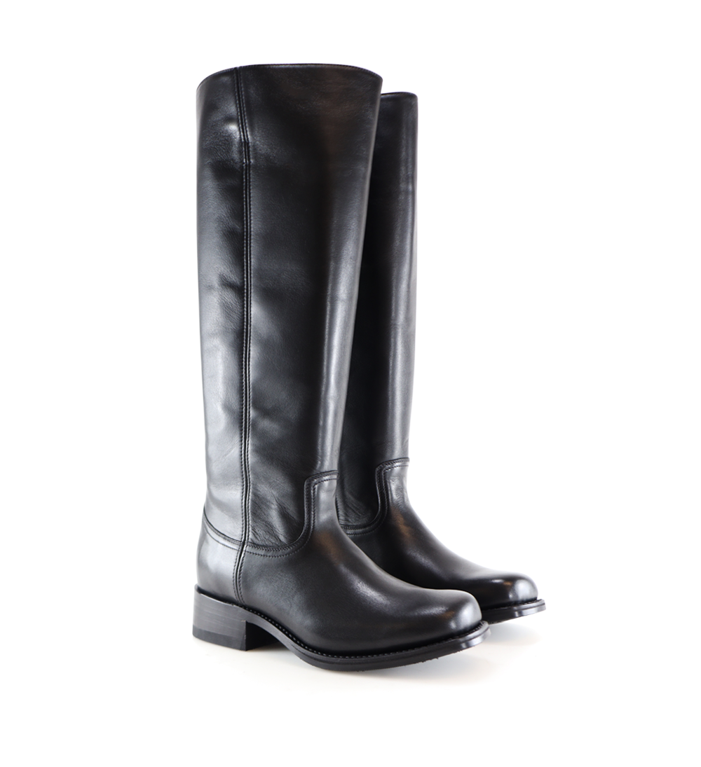 Achilla zip boots, black leather