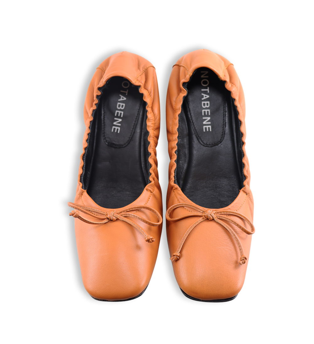Brigitte ballerinas, brown leather