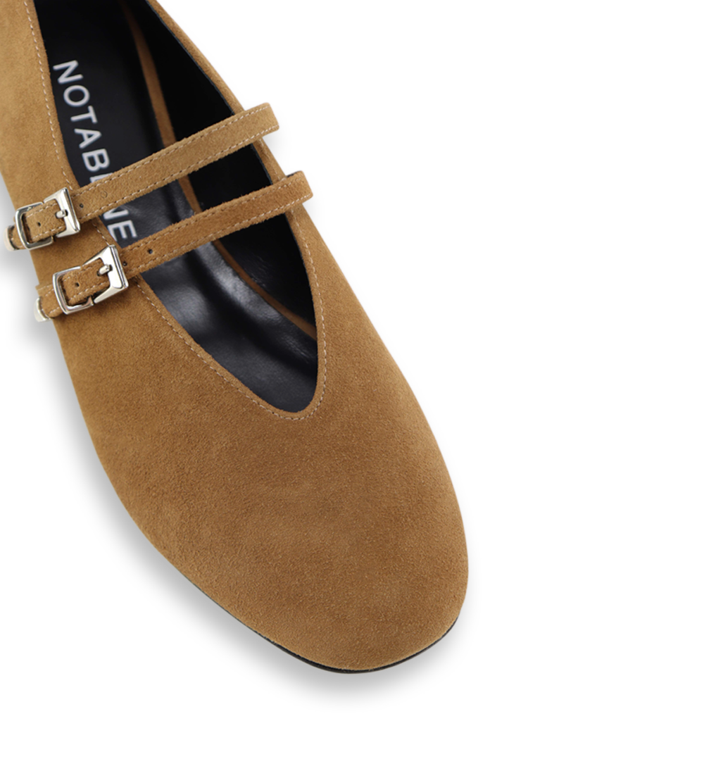 Barbette ballerina, brun ruskind