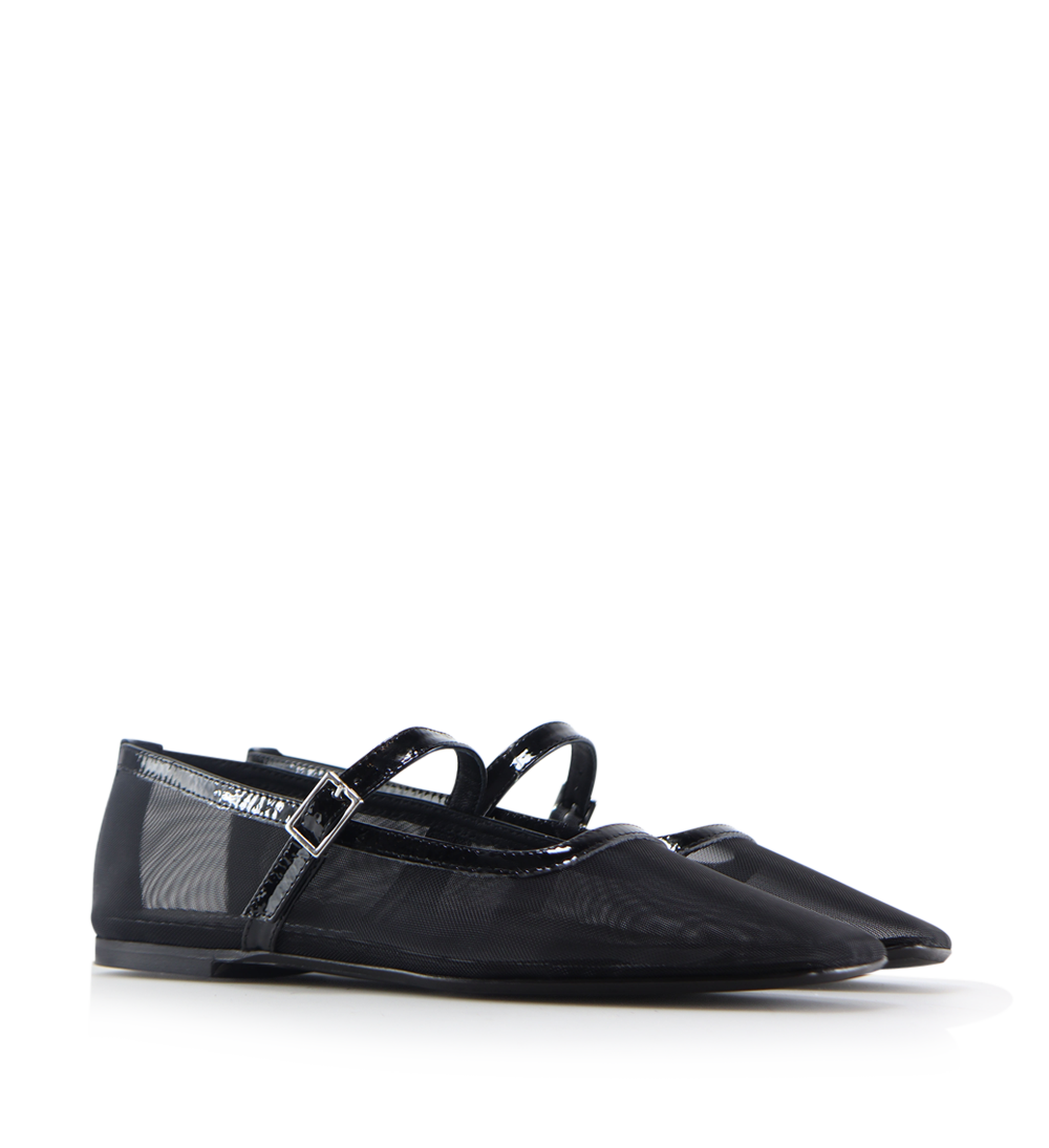 Carmilla ballerina, black mesh