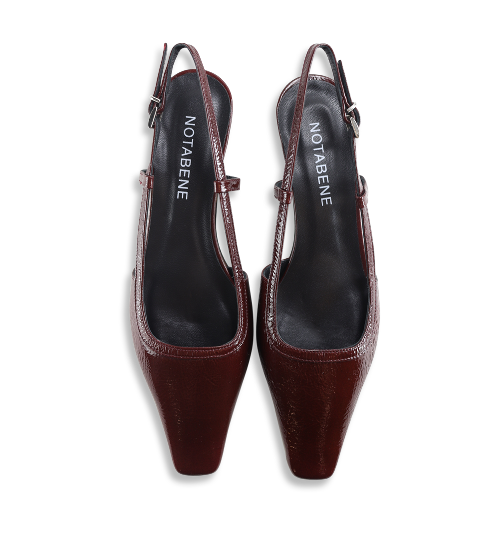 Elena 35 slingback stiletter, bordeaux lak
