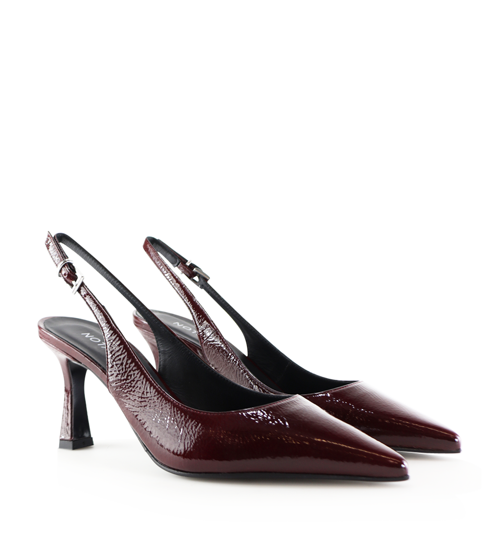 Emilia low 70 slingback stilettos, bordeaux patent