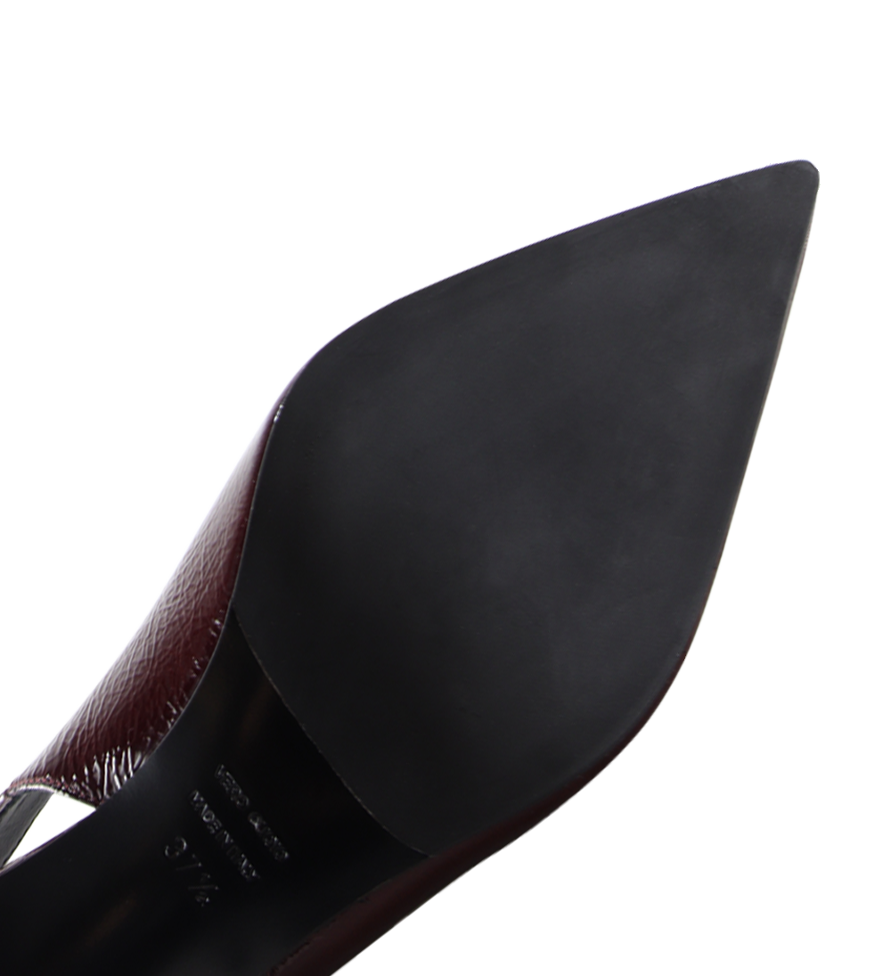 Emilia low 70 slingback stilettos, bordeaux patent