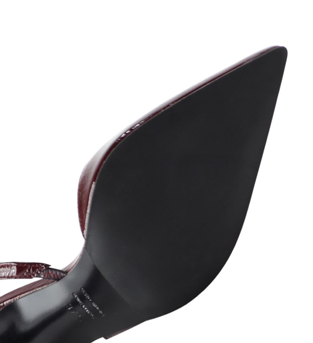 Emira 70 slingback stilettos, burgundy patent