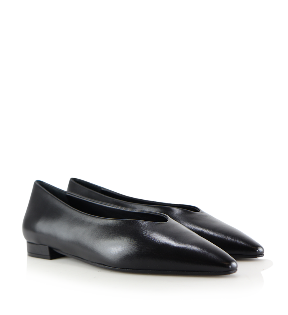 Ginevra ballerina, sort læder