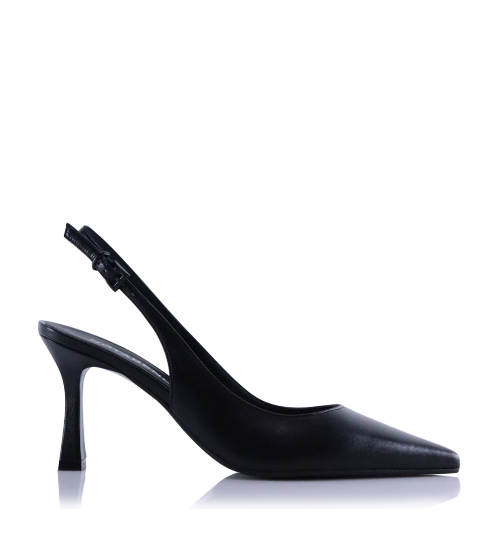 Emilia Low 70 slingback stilettos, black leather