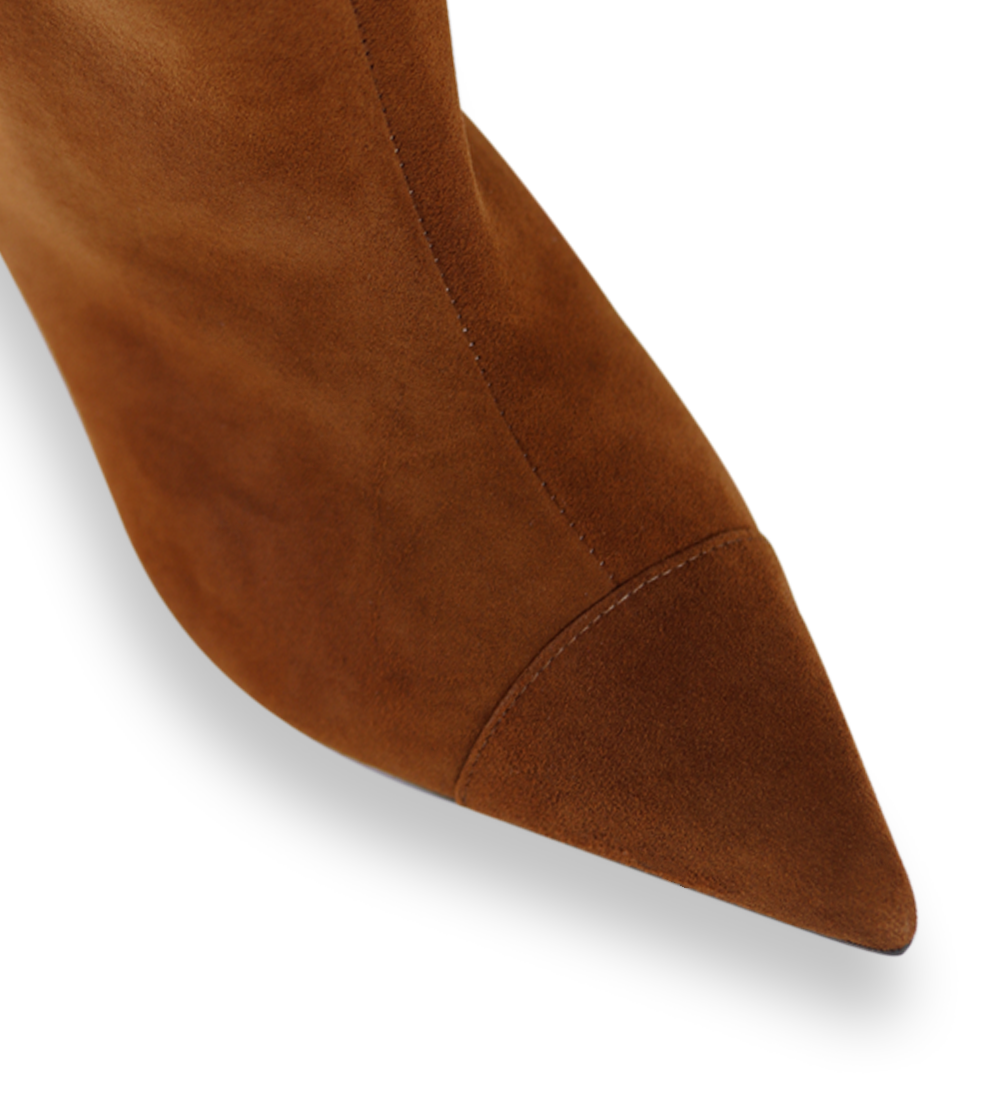 Angie 75 boots, cognac suede
