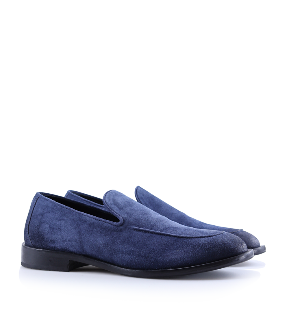 Vittorio loafers, blå ruskind