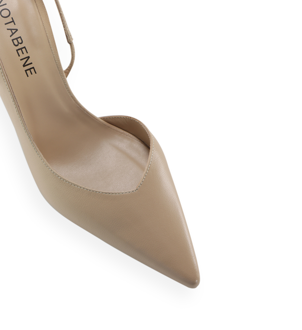 Emira 70 slingback stiletter, nude læder