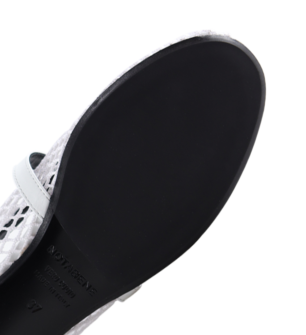 Papillion ballerinas, white patent