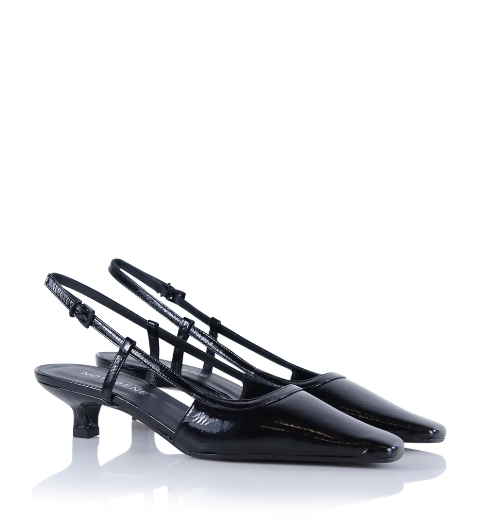 Elena 35 slingback stilettos, black patent