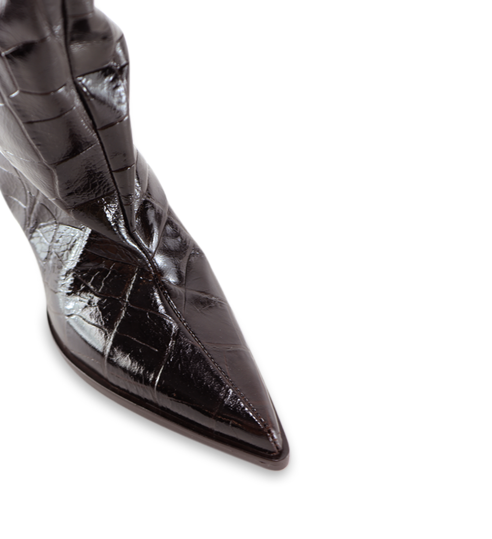 Yolanda 60 støvler, mørkebrun krokodille