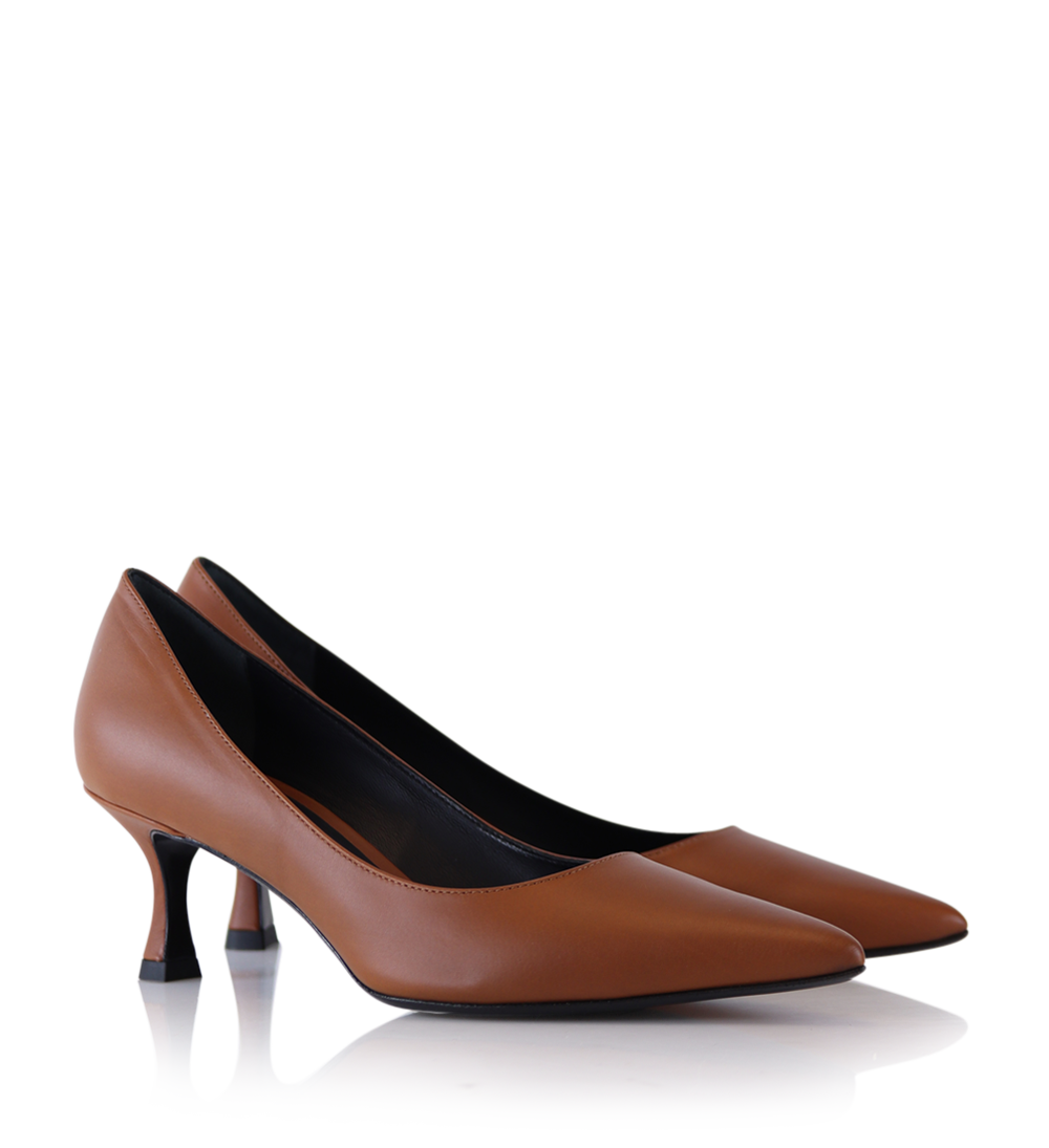 Ayoe 55 stilettos, cognac leather
