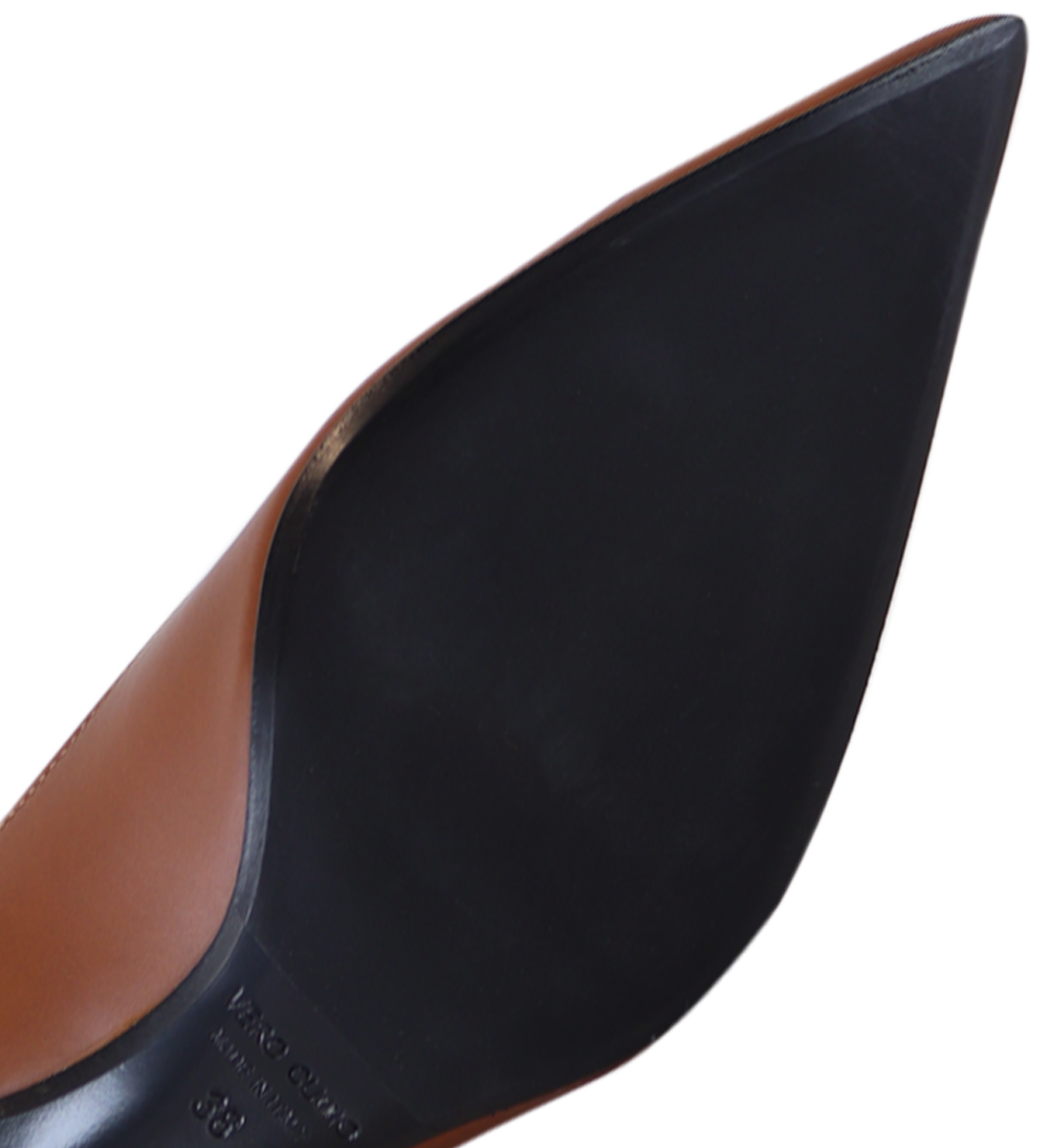 Ayoe 55 stilettos, cognac leather