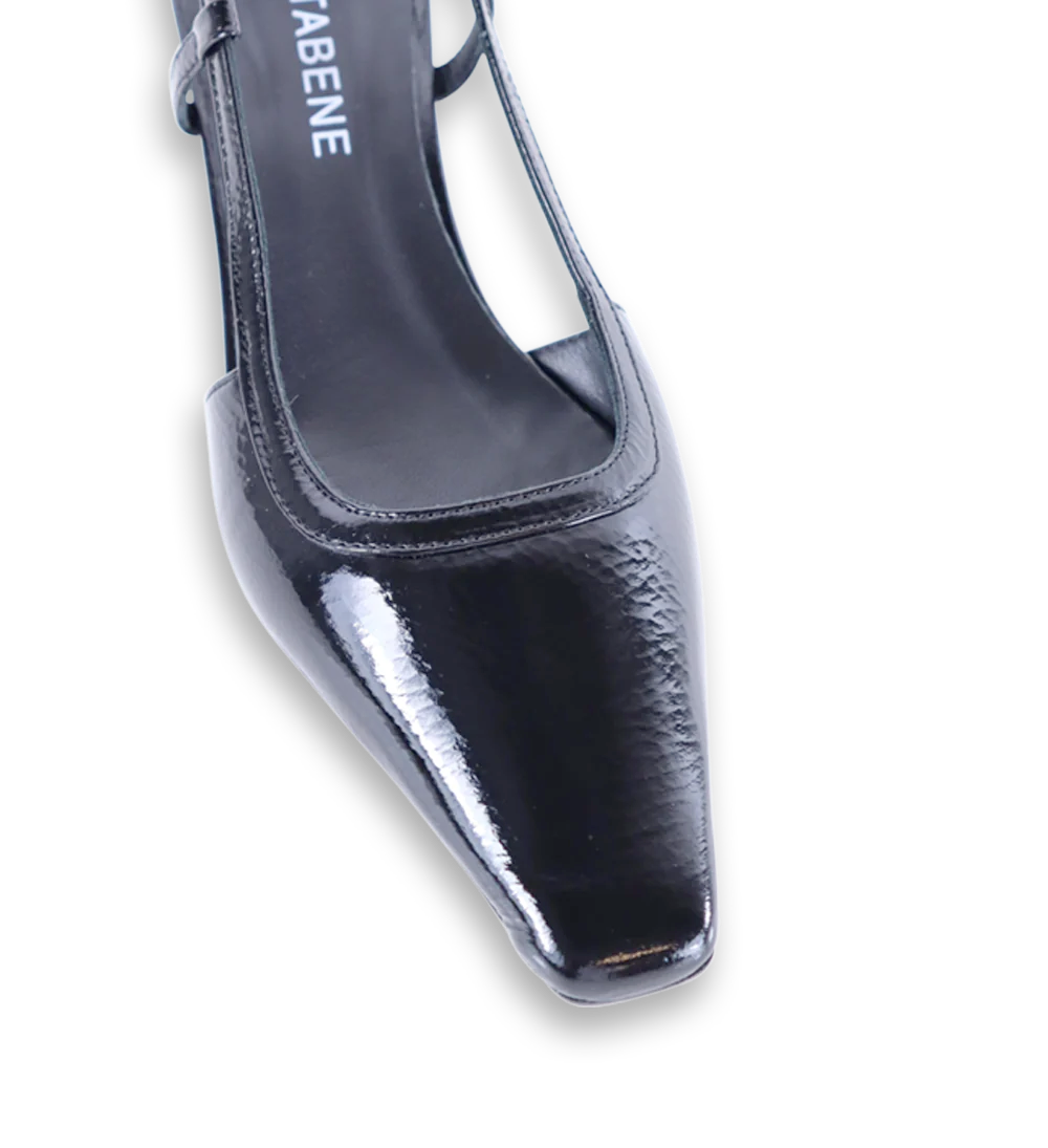 Elena 35 slingback stilettos, black patent