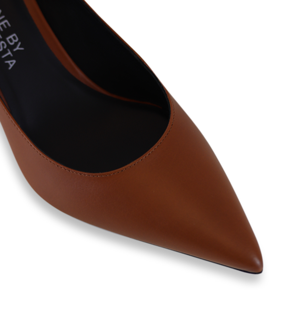 Ayoe 55 stilettos, cognac leather