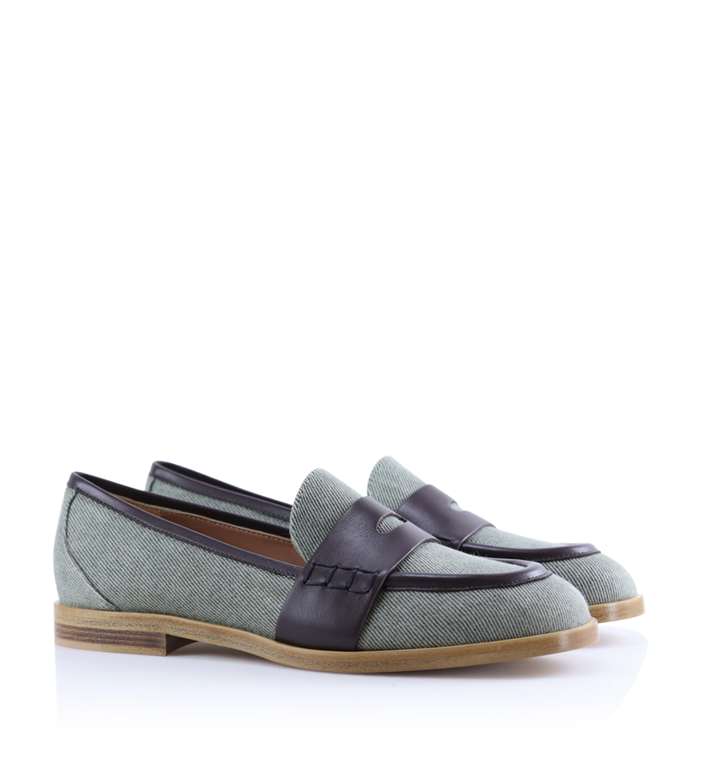Blondie loafers, kaki denim
