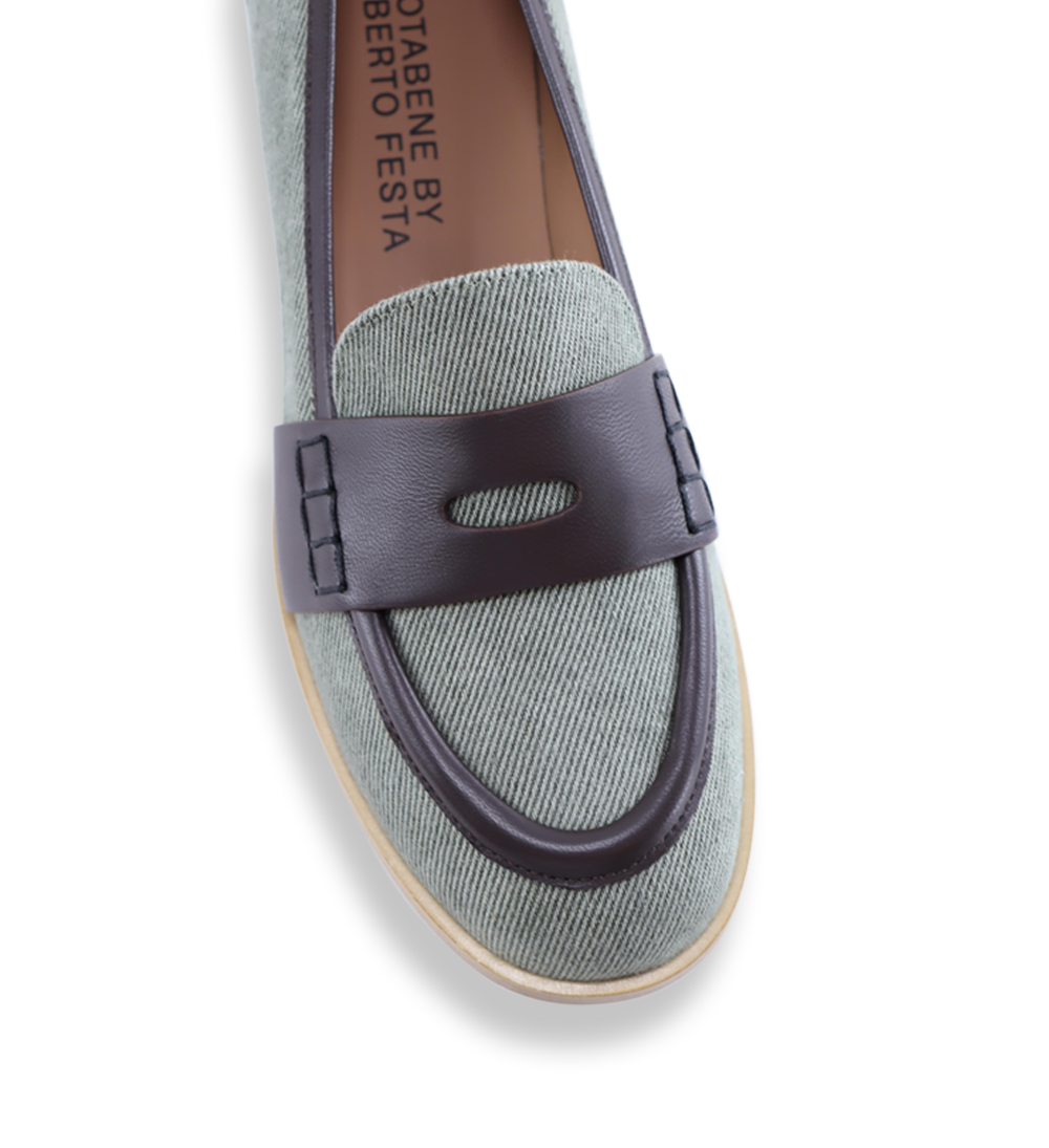 Blondie loafers, kaki denim