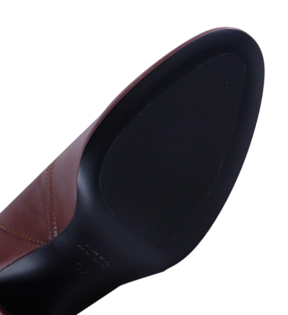 Maria 80 støvler, rød-brun læder