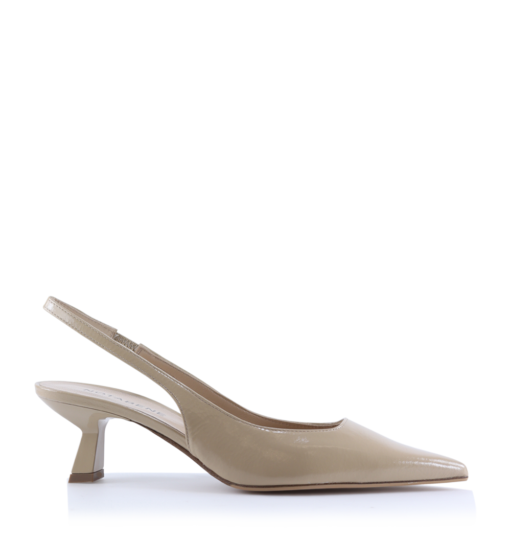 Elisa 50 slingback stilettos, beige patent