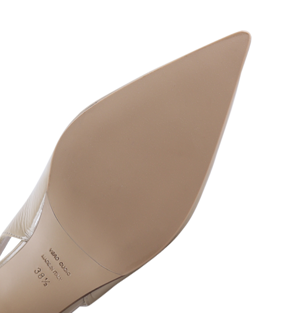 Elisa 50 slingback stilettos, beige patent
