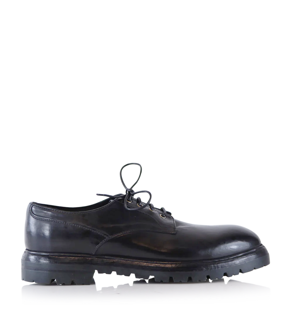 Marco derby lace-up shoes, black leather