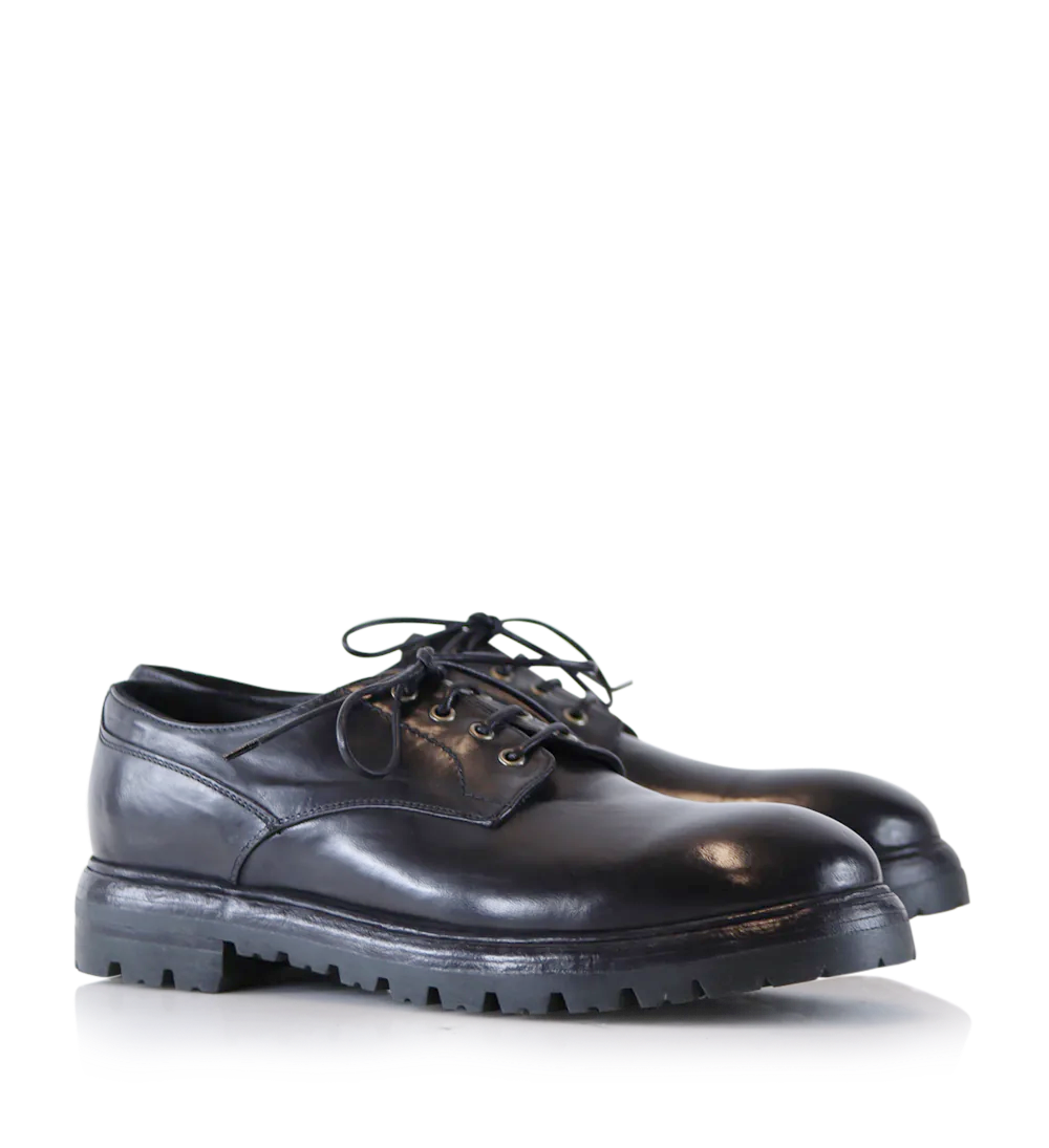 Marco derby lace-up shoes, black leather