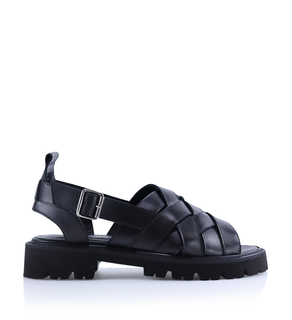 Manuela sandals, black leather