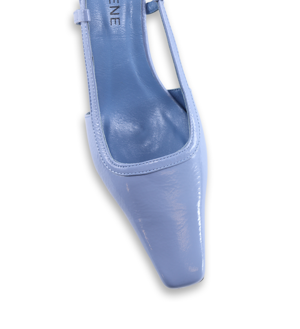 Elena 35 slingback stilettos, blue patent