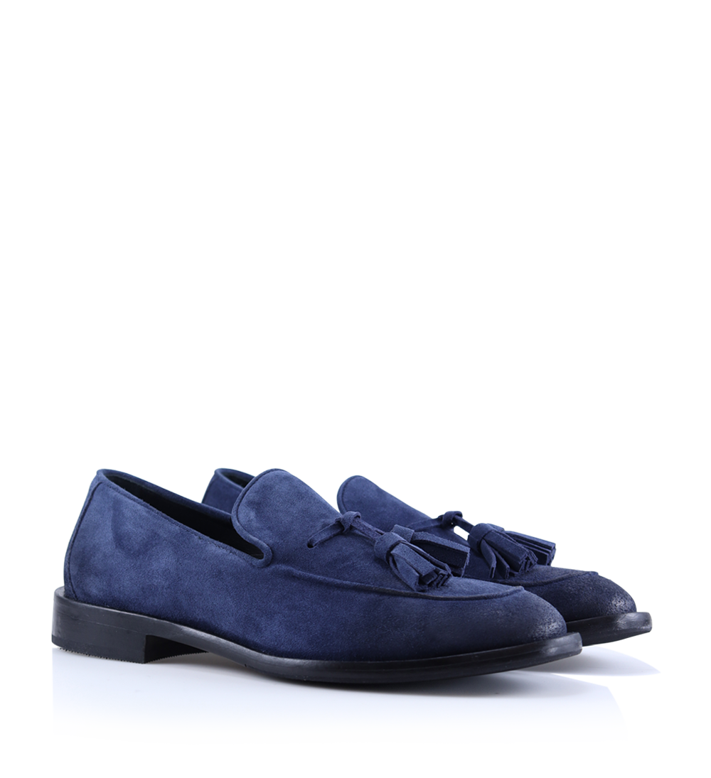 Vico loafers, blå ruskind
