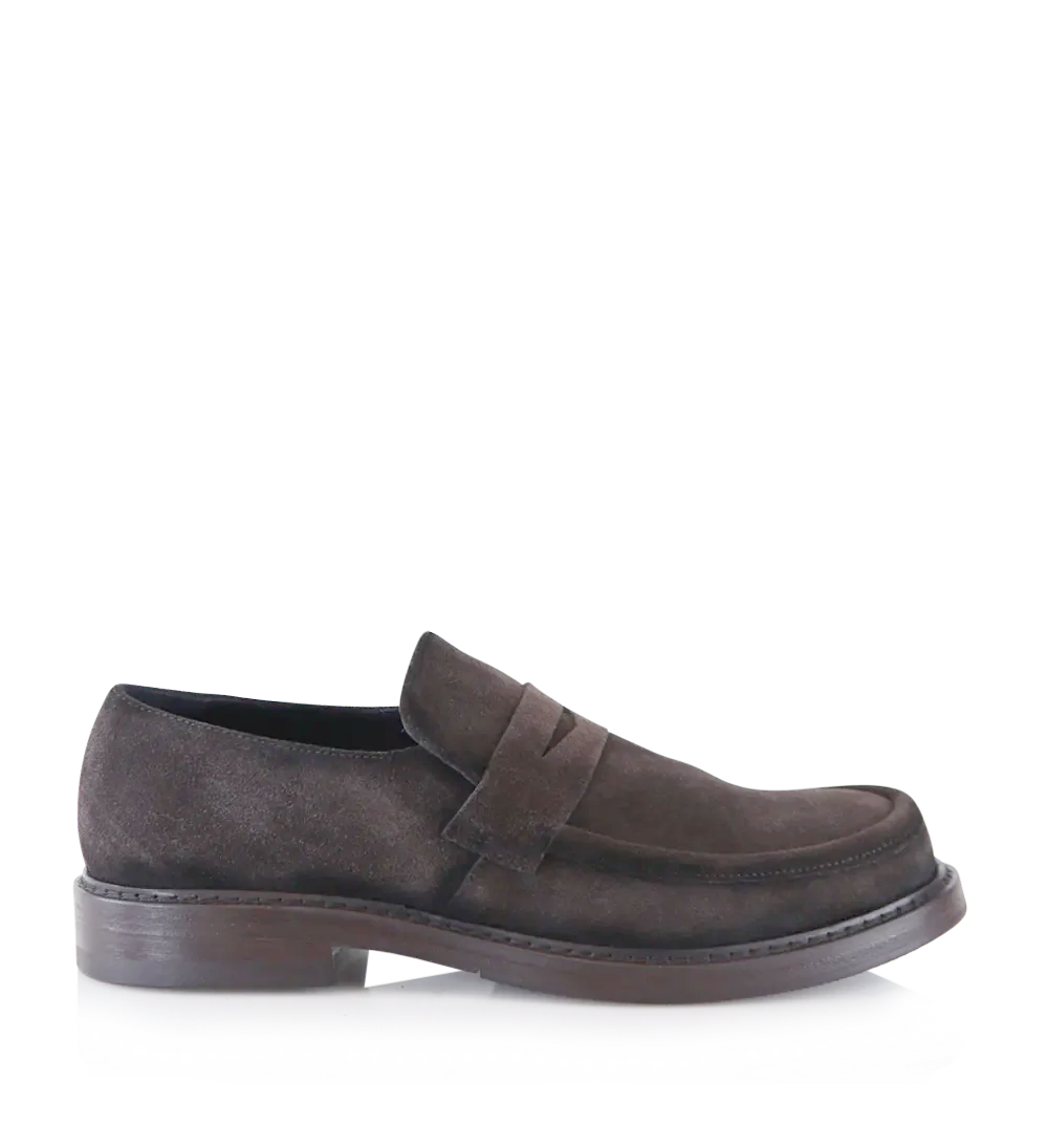 Renzo loafers, dark brown suede