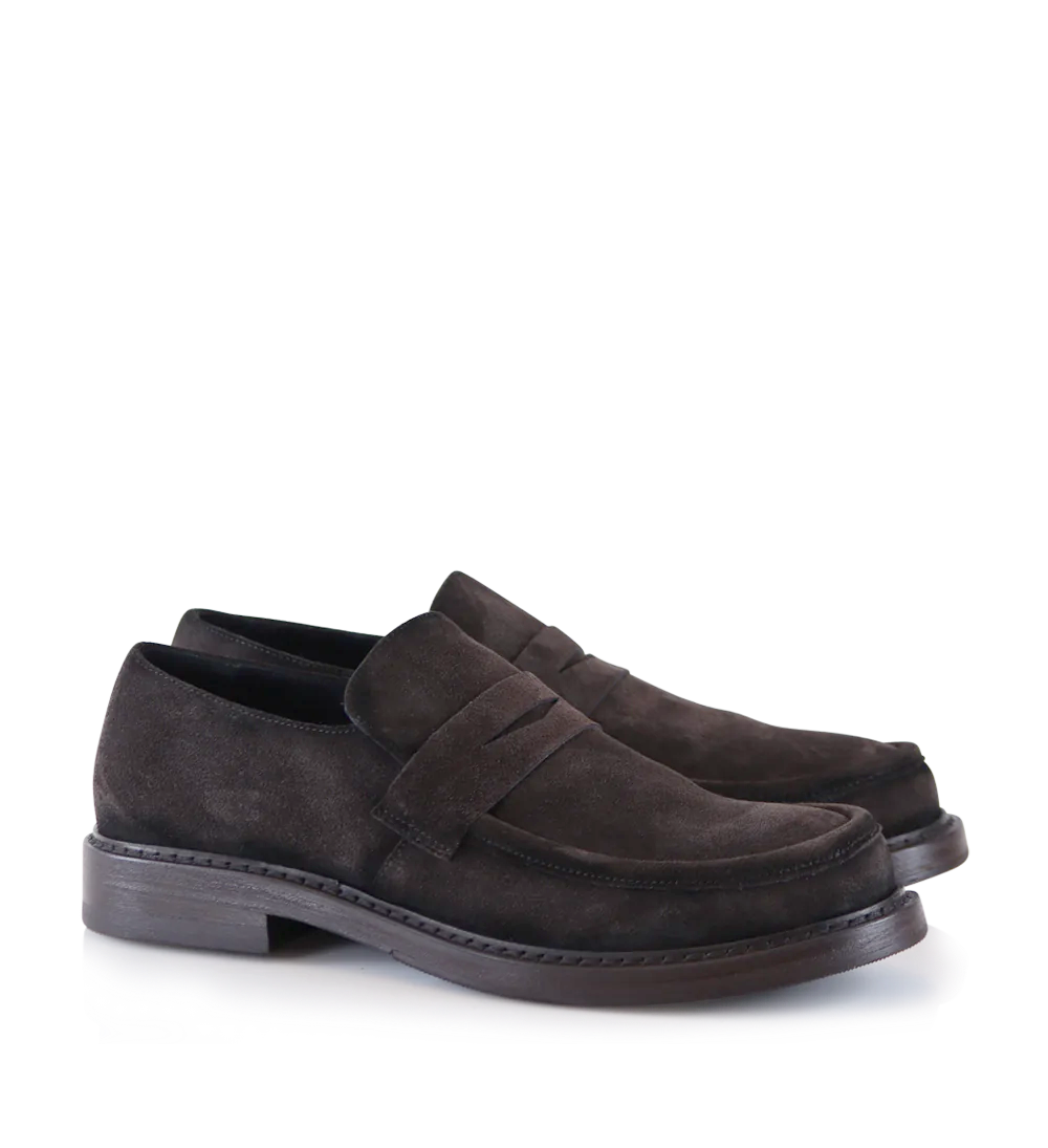 Renzo loafers, dark brown suede