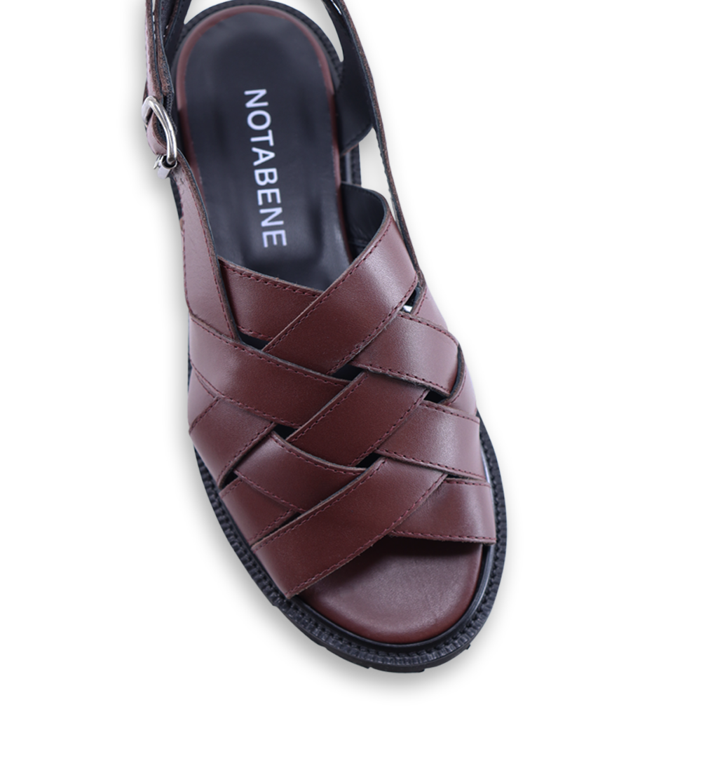 Manuela sandals, chestnut leather