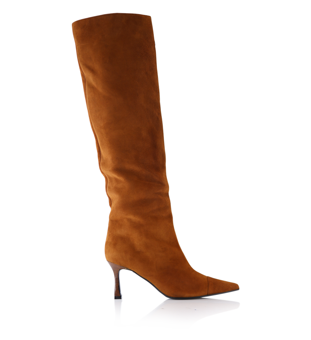 Angie 75 boots, cognac suede