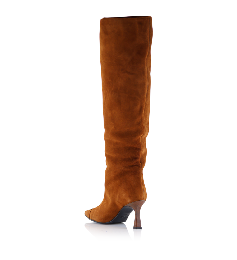 Angie 75 boots, cognac suede