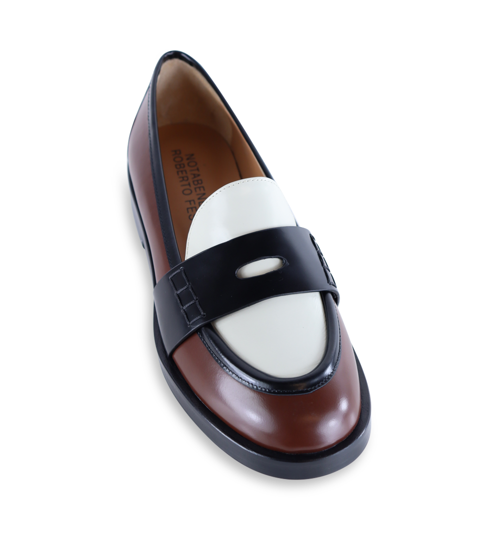 blondie loafers, multi brown leather