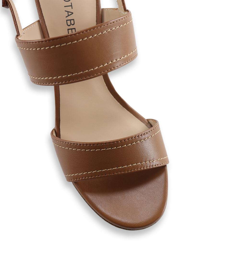 Agnesina sandals, cognac leather