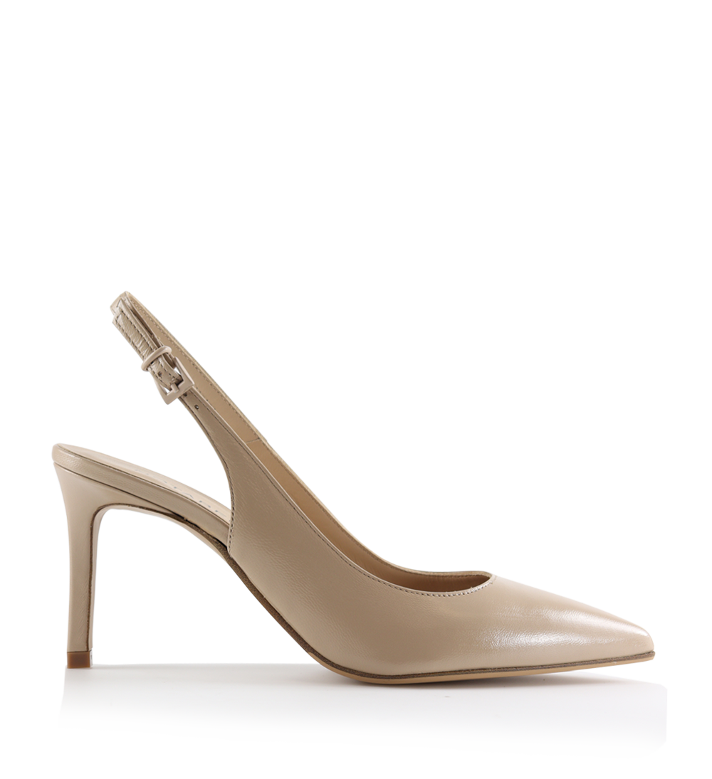 Carrie 70 slingback stiletter, vanilla læder